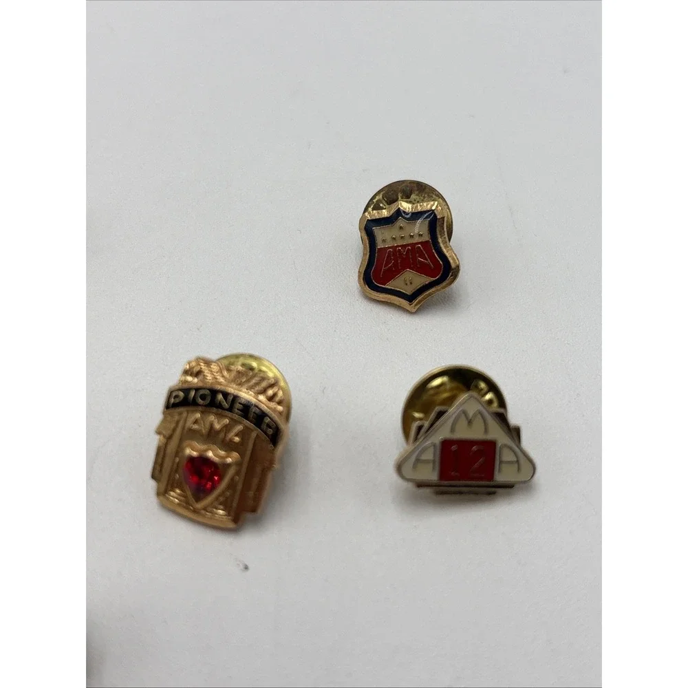 Vintage‎ AMA American Motorcycle Association Lapel Pins 50's 70's 80's Lot Of 12